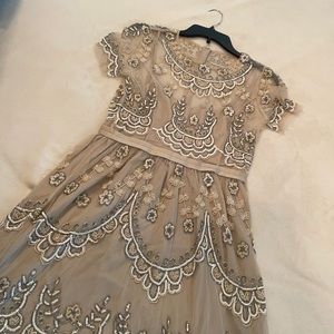 Needle and thread embellished tulle mini dress